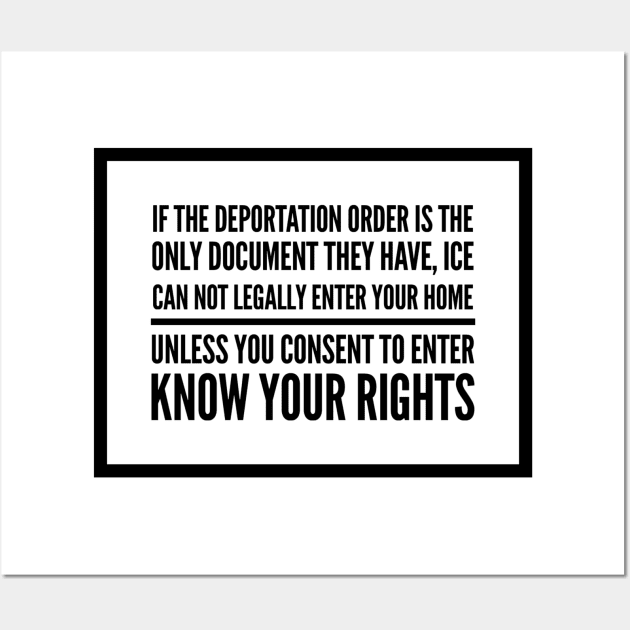 Know Your Rights: Consent to Enter (English) Wall Art by cipollakate